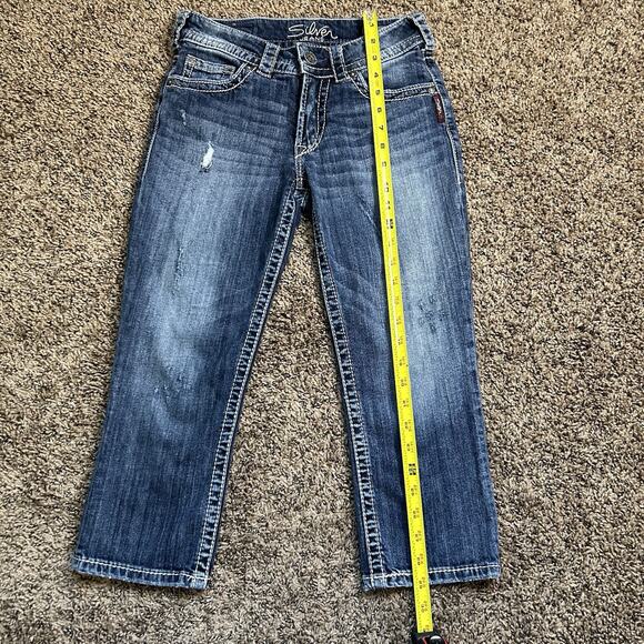 Silver Suki Surplus Capris Low-Rise Denim Jeans Size 26 - Picture 9 of 13